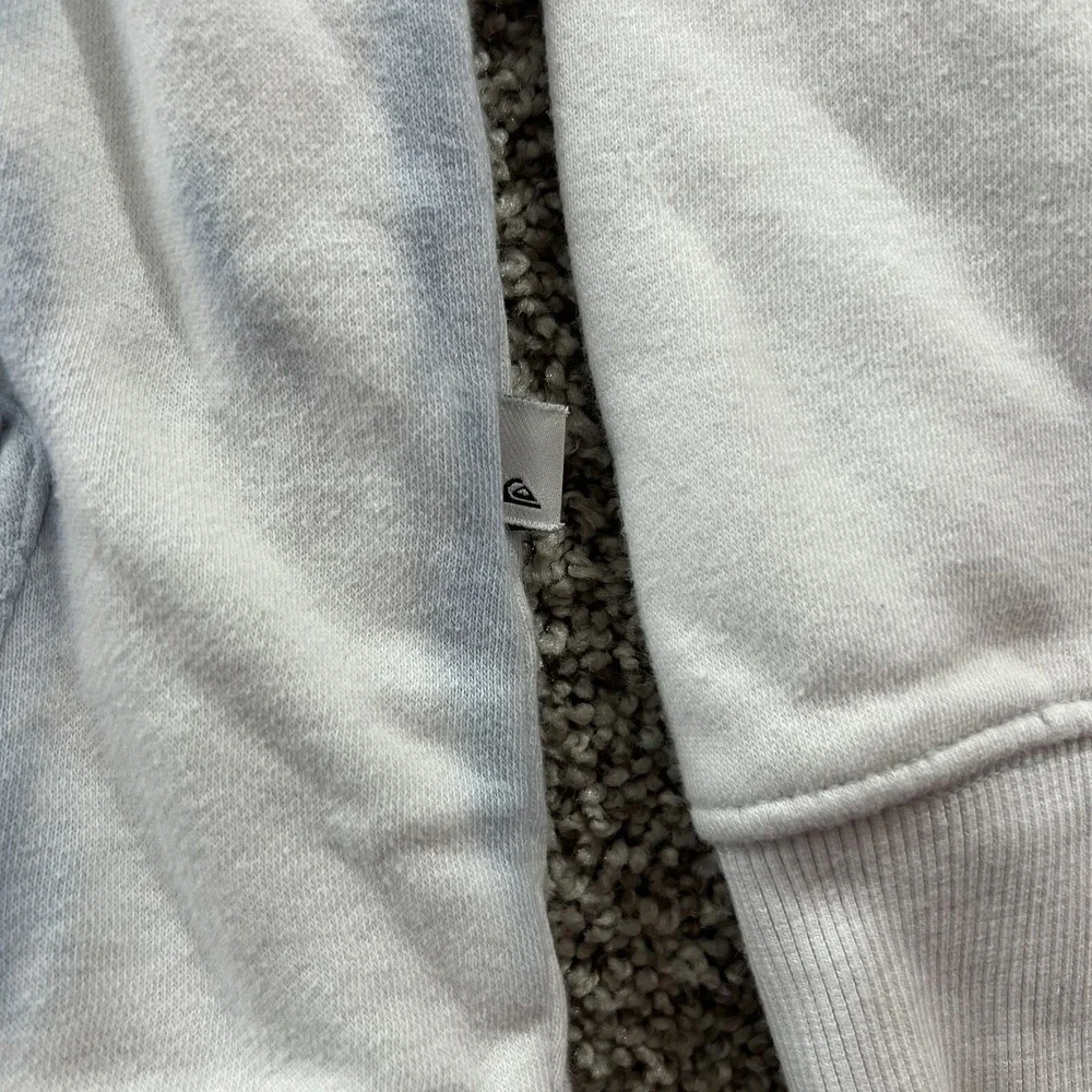 Quiksilver Sweater Mens Small White Blue Tie Dye Pullover Hoodie Streetwear Surf